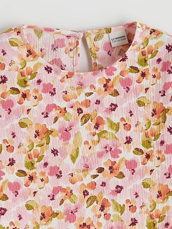 LCW Kids Pembe Çiçekli Kız Çocuk Elbise