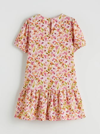 LCW Kids Pembe Çiçekli Kız Çocuk Elbise