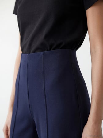 LCWAIKIKI Classic Lacivert Beli Lastikli Soft Touch Kadın Pantolon