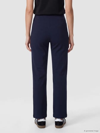 LCWAIKIKI Classic Lacivert Beli Lastikli Soft Touch Kadın Pantolon