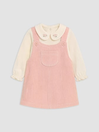 LCW baby Pembe Kız Bebek Kadife Salopet Takım