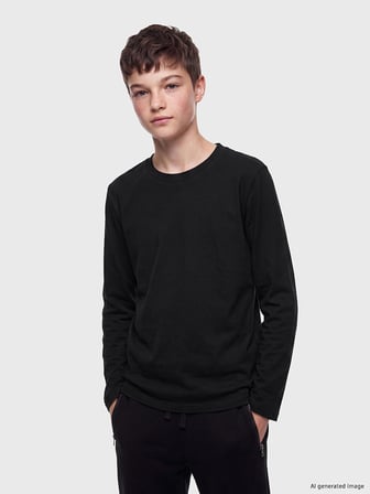 LCW Kids Siyah Basic Erkek Çocuk Tişört
