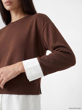 LCW EVERYDAY Kahverengi Soft Touch Oversize Kadın Sweatshirt Tunik