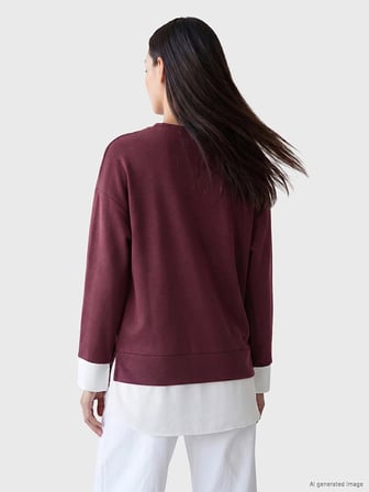 LCW EVERYDAY Mürdüm Soft Touch Oversize Kadın Sweatshirt Tunik
