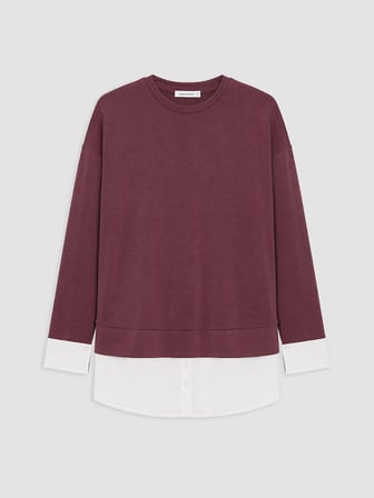 LCW EVERYDAY Mürdüm Soft Touch Oversize Kadın Sweatshirt Tunik