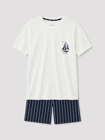 LC WAIKIKI Lacivert Regular Fit Baskılı Erkek Şortlu Pijama Takımı
