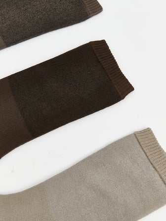 LCW ACCESSORIES Kahverengi Erkek Bambu Soket Çorap 3'lü