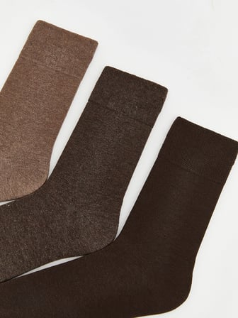 LCW ACCESSORIES Kahverengi Erkek Soket Çorap 3'lü