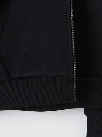 LCW Kids Siyah Kapüşonlu Kalın Kız Çocuk Fermuarlı Sweatshirt