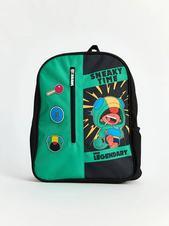 LCW ACCESSORIES Siyah Brawl Stars Baskılı Erkek Çocuk Sırt Çantası