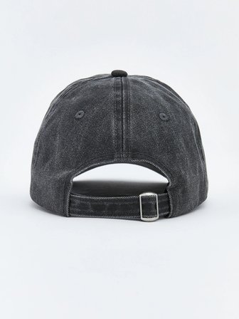 LCW ACCESSORIES Antrasit Yazı Nakışlı Erkek Kep Şapka
