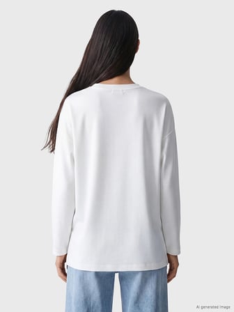 LCW EVERYDAY Beyaz İnci İşlemeli Soft Touch Kadın Tunik
