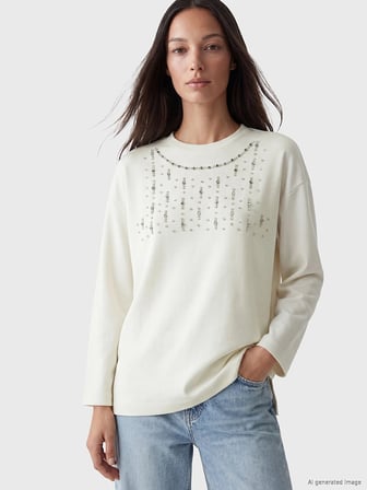 LCW EVERYDAY Bej Taşlı Soft Touch Kadın Tunik