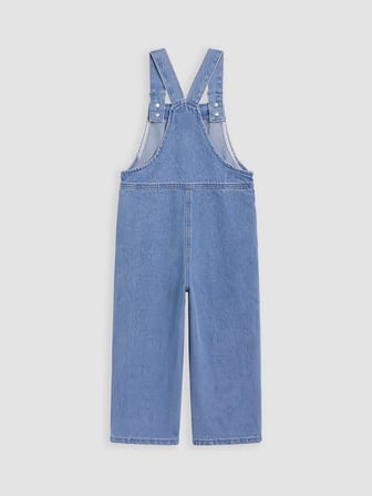 LCW Kids Mavi Nakışlı Kız Çocuk Jean Salopet