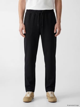 XSIDE Siyah Regular Fit Erkek Eşofman Altı