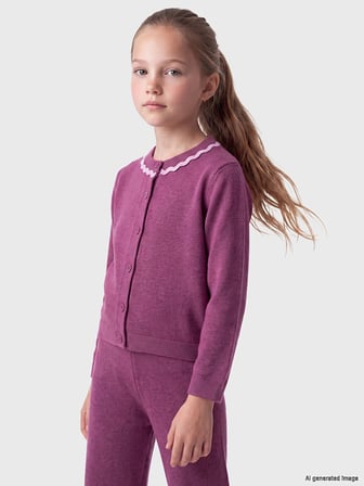 LCW Kids Mürdüm Fiyonk Detaylı Kız Çocuk Triko Takım