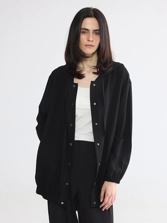 LCW EVERYDAY Siyah Kapüşonlu Kadın Tunik