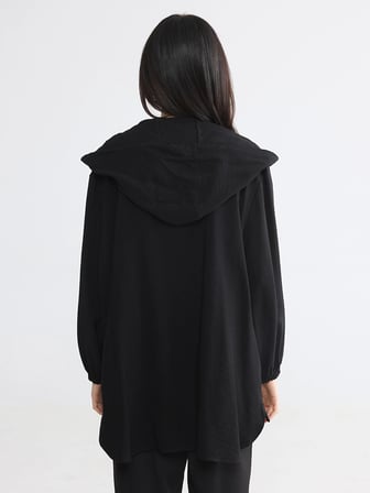 LCW EVERYDAY Siyah Kapüşonlu Kadın Tunik