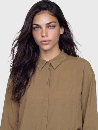 LCW Modest Yeşil Oversize Modal Karışımlı Kadın Gömlek Tunik