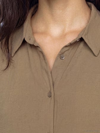 LCW Modest Yeşil Oversize Modal Karışımlı Kadın Gömlek Tunik