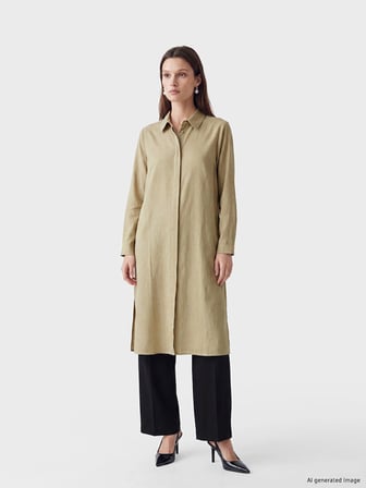 LCW Modest Yeşil Kadın Gömlek Tunik