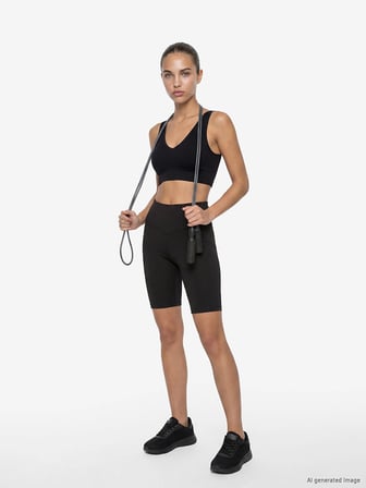 KOOR SPORT Siyah Beli Lastikli Kadın Spor Şort Tayt