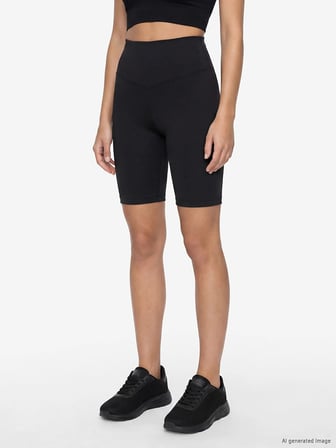 KOOR SPORT Siyah Beli Lastikli Kadın Spor Şort Tayt