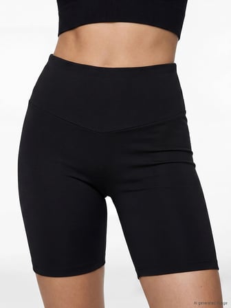 KOOR SPORT Siyah Beli Lastikli Kadın Spor Şort Tayt