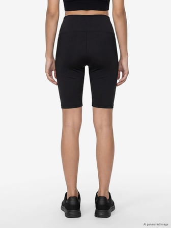 KOOR SPORT Siyah Beli Lastikli Kadın Spor Şort Tayt