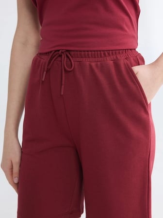 LCWAIKIKI Basic Bordo Beli Lastikli Kadın Şort