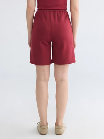LCWAIKIKI Basic Bordo Beli Lastikli Kadın Şort