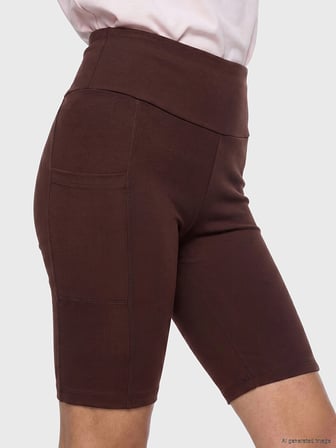 KOOR SPORT Mürdüm Beli Lastikli Kadın Spor Şort Tayt