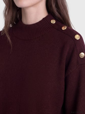 LCW Modest Bordo Yarım Balıkçı Yaka Kadın Triko Tunik