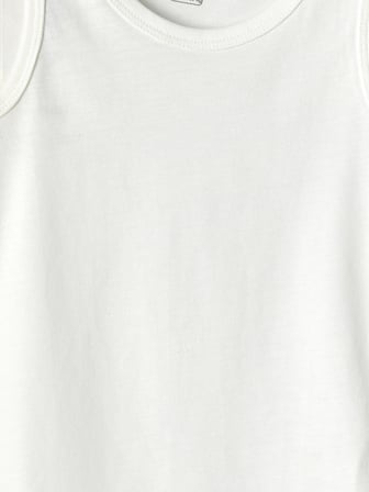 LCW baby Beyaz Bisiklet Yaka Erkek Bebek Çıtçıtlı Body