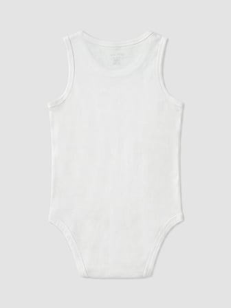 LCW baby Beyaz Bisiklet Yaka Erkek Bebek Çıtçıtlı Body