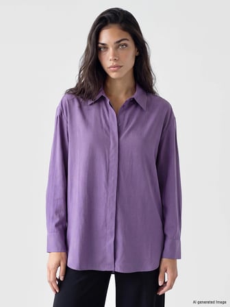 LCW Modest Lila Kadın Gömlek Tunik