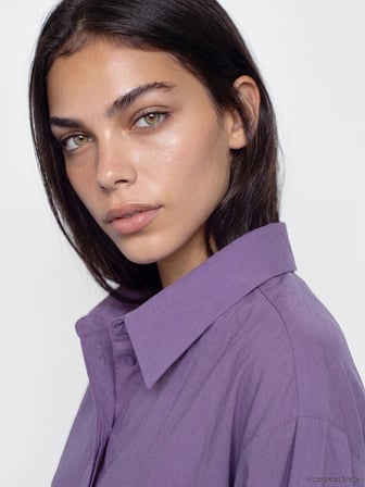 LCW Modest Lila Kadın Gömlek Tunik