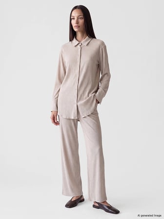 LCW EVERYDAY Gri Modal Karışımlı Oversize Kadın Gömlek Tunik