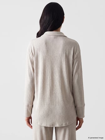 LCW EVERYDAY Gri Modal Karışımlı Oversize Kadın Gömlek Tunik