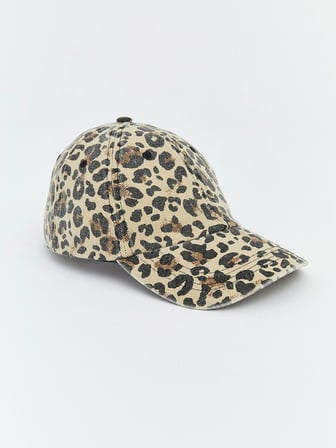 LCW ACCESSORIES Kahverengi Leopar Desenli Kadın Kep Şapka