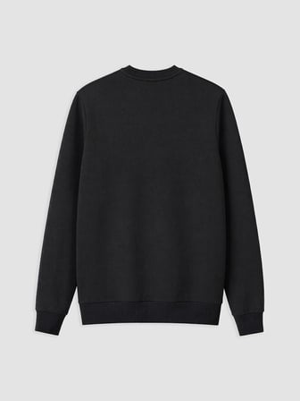SOUTHBLUE Siyah Bisiklet Yaka Nakışlı Erkek Kalın Sweatshirt