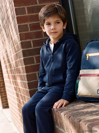 LCW Kids Lacivert Erkek Çocuk Fermuarlı Sweatshirt