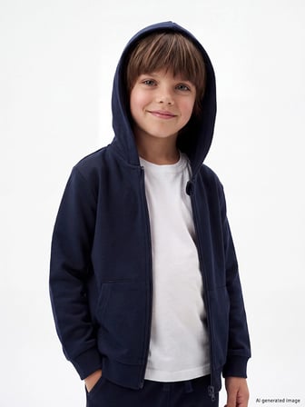 LCW Kids Lacivert Erkek Çocuk Fermuarlı Sweatshirt