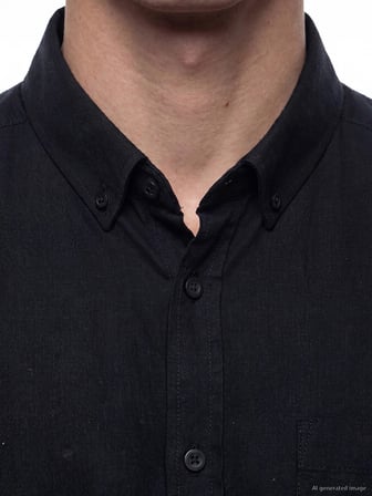 LCWAIKIKI Classic Siyah Regular Fit Keten Karışımlı Erkek Gömlek