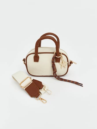 LCW ACCESSORIES Ekru Kanvas Kadın Omuz Çantası