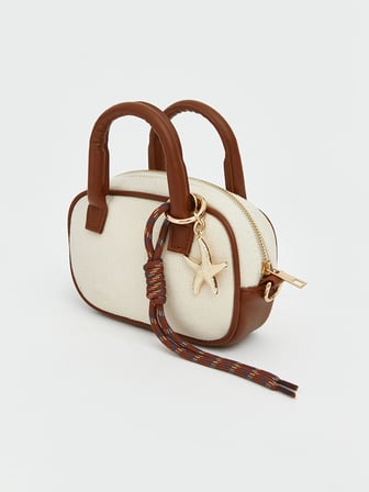 LCW ACCESSORIES Ekru Kanvas Kadın Omuz Çantası
