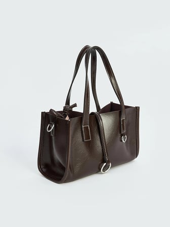 LCW ACCESSORIES Kahverengi Deri Görünümlü Kadın Omuz Çantası