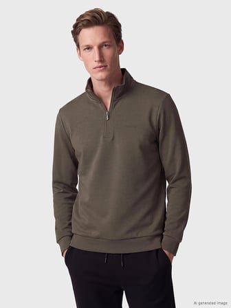 SOUTHBLUE Haki Dik Yaka Erkek Sweatshirt