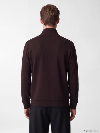 SOUTHBLUE Kahverengi Dik Yaka Erkek Sweatshirt