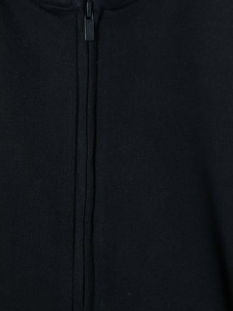 LCW Kids Siyah Kapüşonlu Kız Çocuk Fermuarlı Sweatshirt